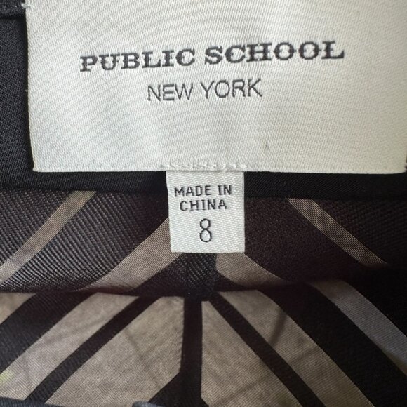 Public School New York black sheer stripe midi dress - Picture 4 of 9